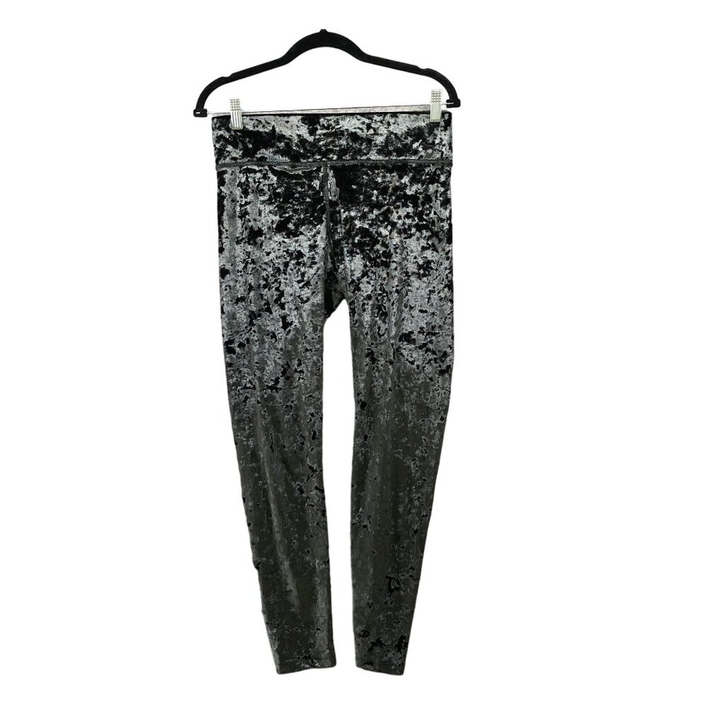 Victoria's Secret Pink Crushed Velvet Yoga Leggings Ultimate Dark Green Size M